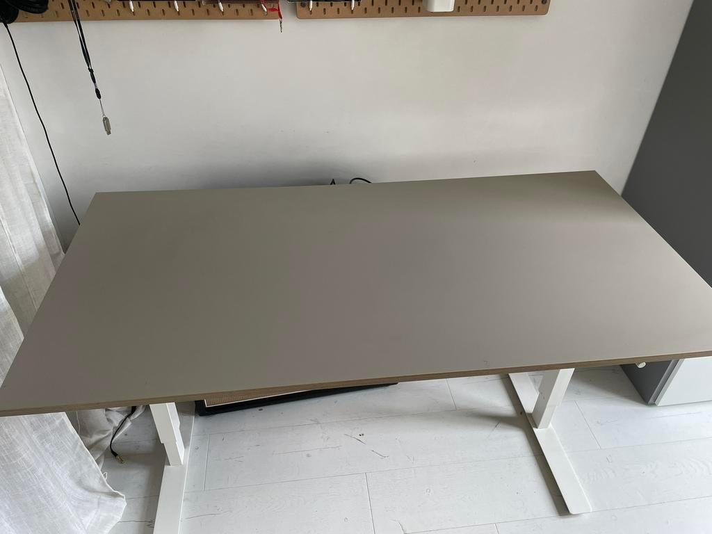 Bureau zit/sta, wit, 160x80 cm, Ophalen, In hoogte verstelbaar, Zo goed als nieuw