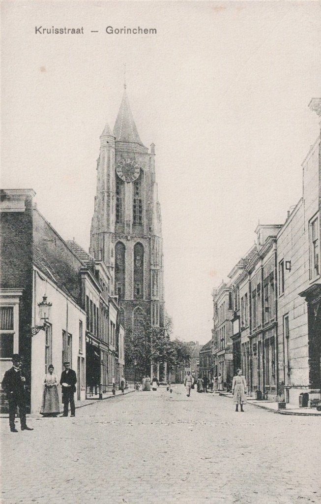 Ansichtkaart Gorinchem - Kruisstraat - kerk - fraai beeld, Ophalen of Verzenden, Voor 1920, Ongelopen, Zuid-Holland