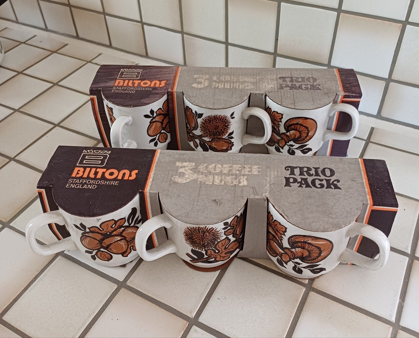 Vintage mokken jaren 70 in originele verpakking., Ophalen of Verzenden, Huis en Inrichting