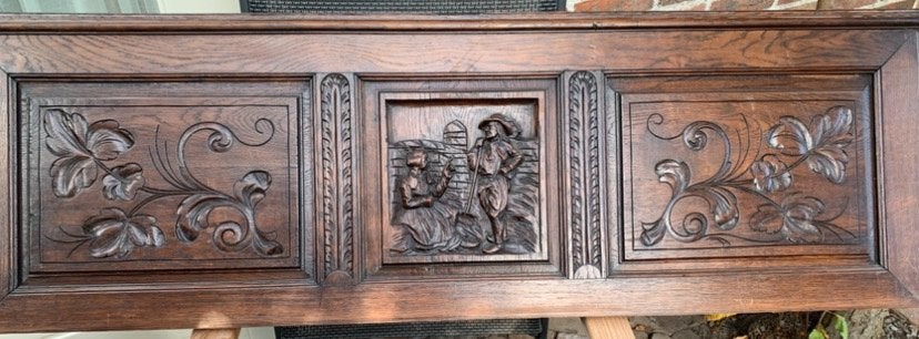 Antiek Bretons paneel , klosjes en 2 staanders, Ophalen