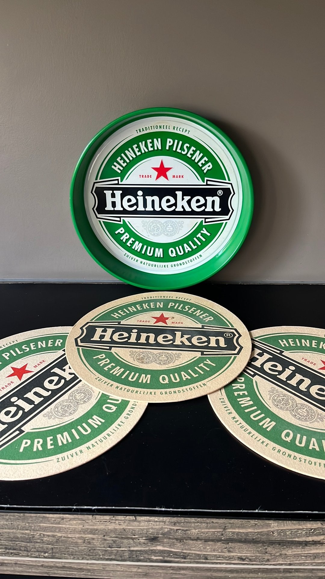 Heineken dienblad en vilt, Ophalen of Verzenden, Gebruikt, Viltje(s), Heineken