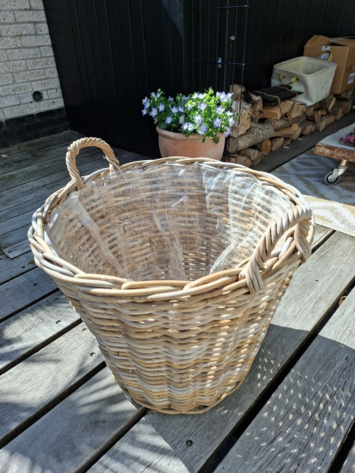 bollenmand, Ophalen of Verzenden, Gebruikt, Rond, Riet