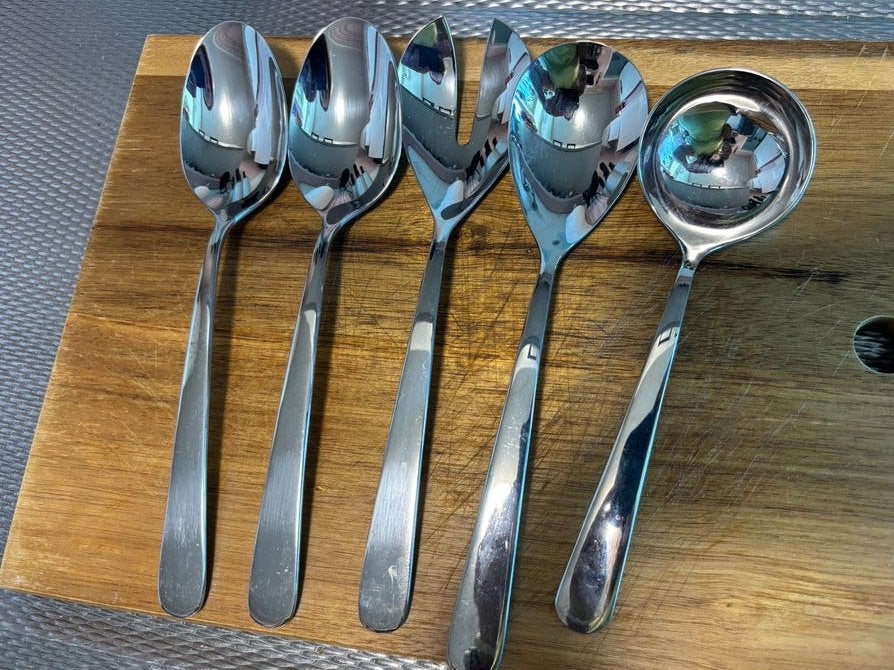 Royal van Kempen en Begeer saladebestek & serveerbestek, Huis en Inrichting, Keuken | Bestek, Bestekset, Zo goed als nieuw, Rvs of Chroom