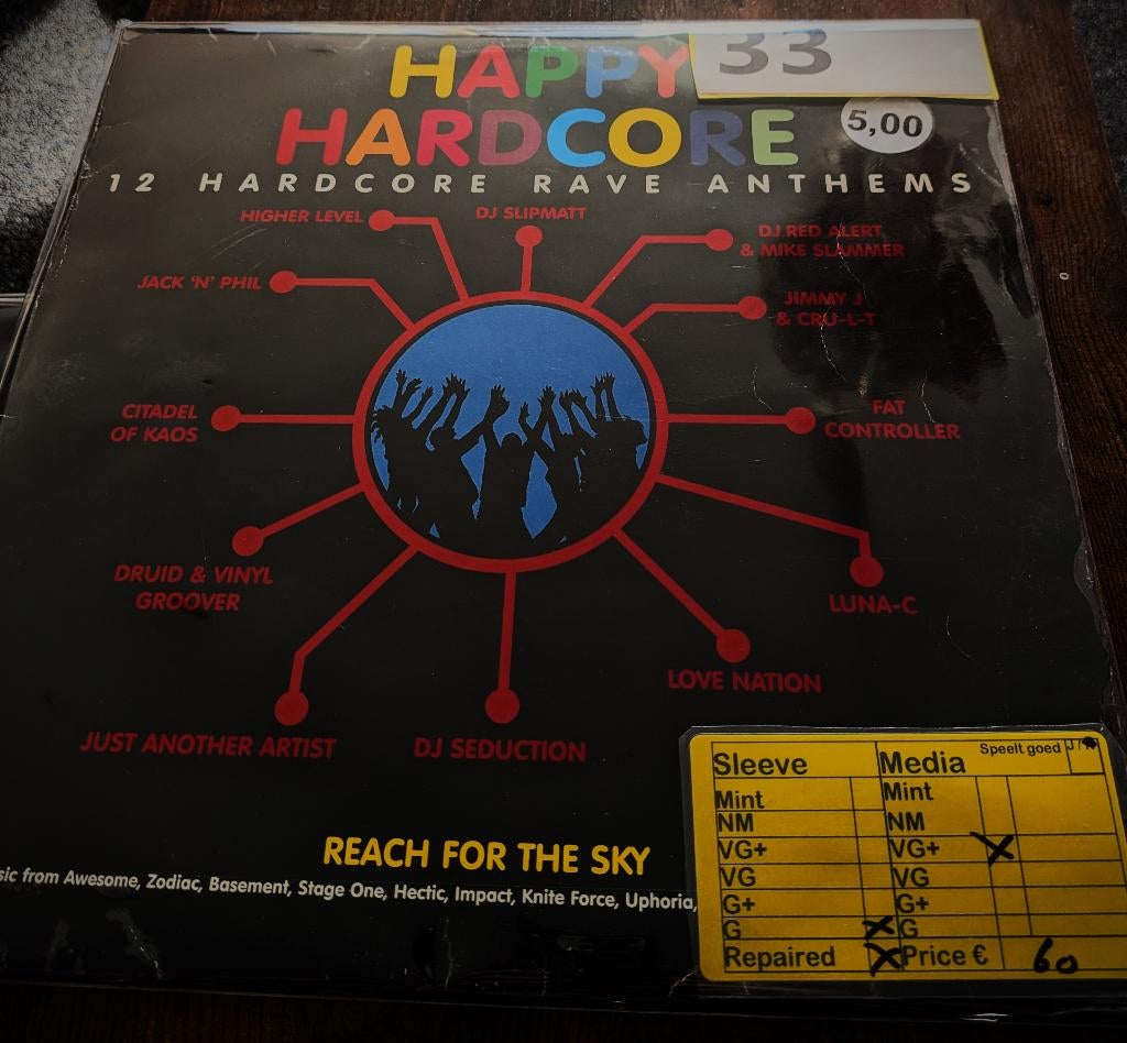 Happy Hardcore 12 hardcore rave anthems #33, Gebruikt, Complilatie, 1990 - 1999, Techno of Trance