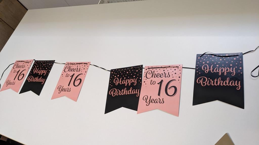 Slingers 16 jaar, Ophalen of Verzenden, Zo goed als nieuw, Versiering, Verjaardag