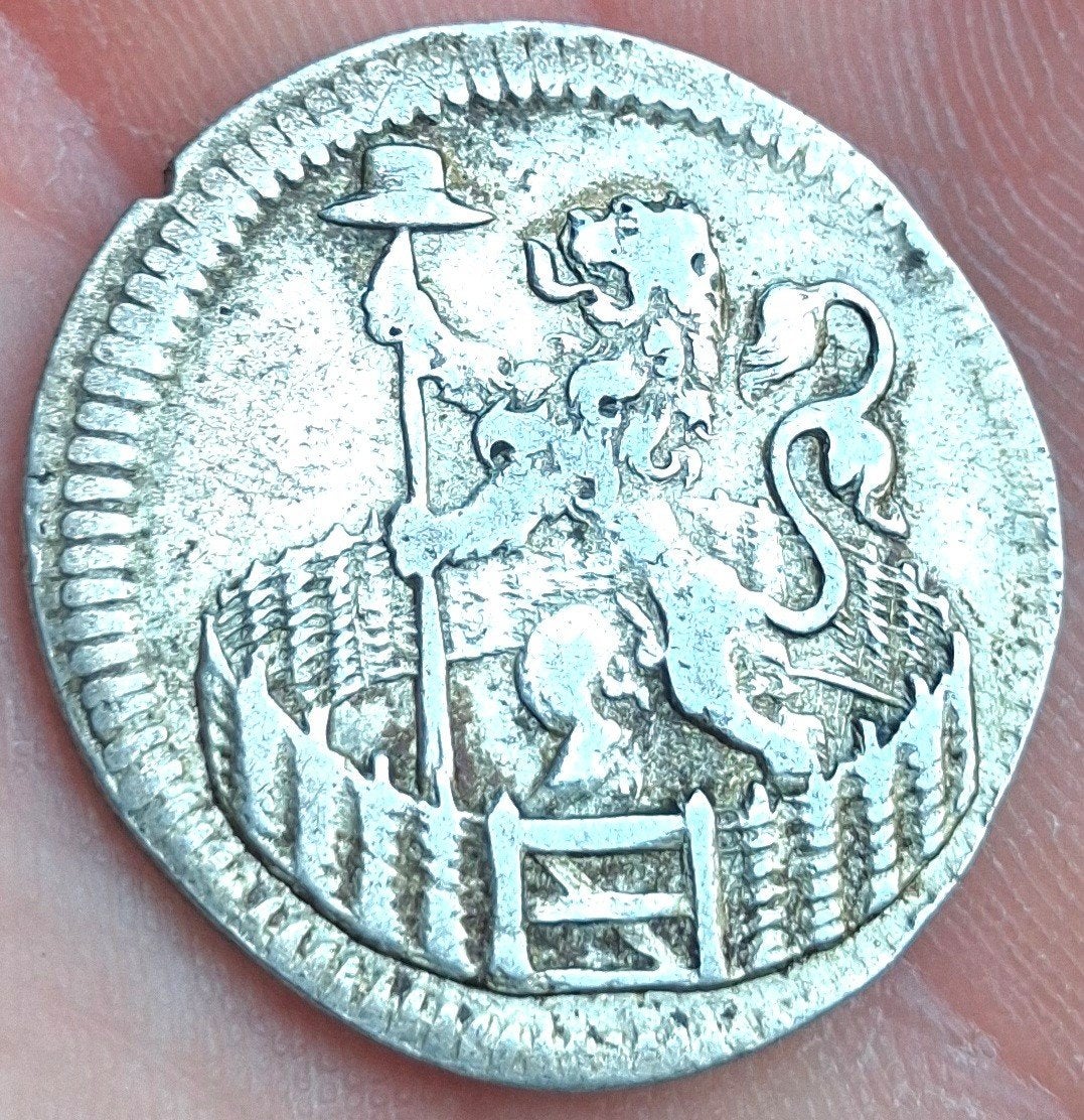 bodemvondst - zilveren duit - 1702 - Holland - RRR, Postzegels en Munten, Munten | Nederland, Vóór koninkrijk, Zilver, Losse munt