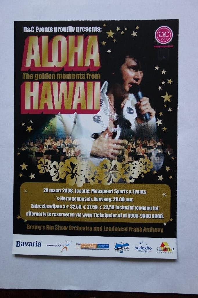 Elvis Presley flyer Aloha, Ophalen of Verzenden, Foto of Kaart