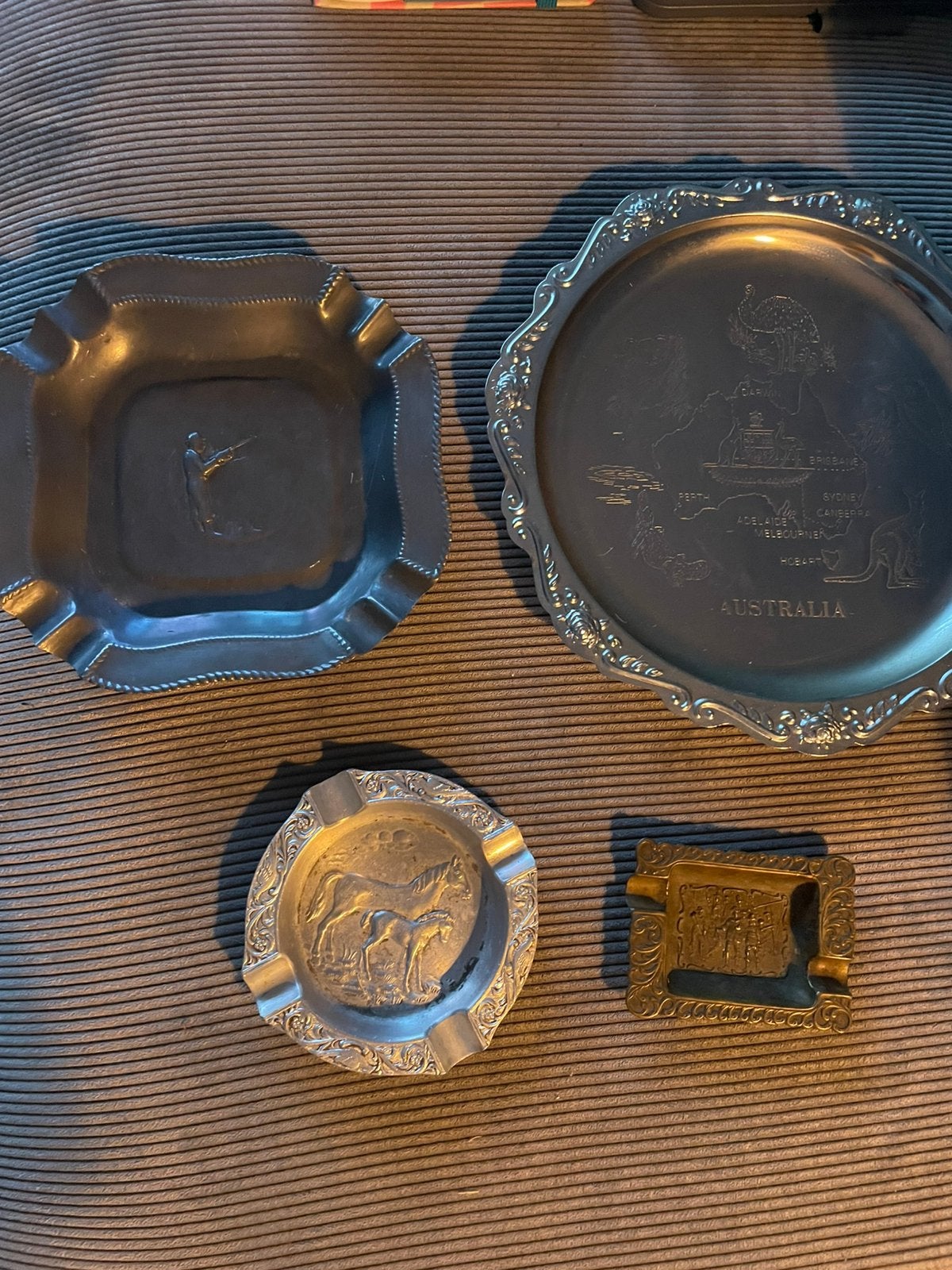 Vintage 4x schaal asbak oa tin, Ophalen of Verzenden