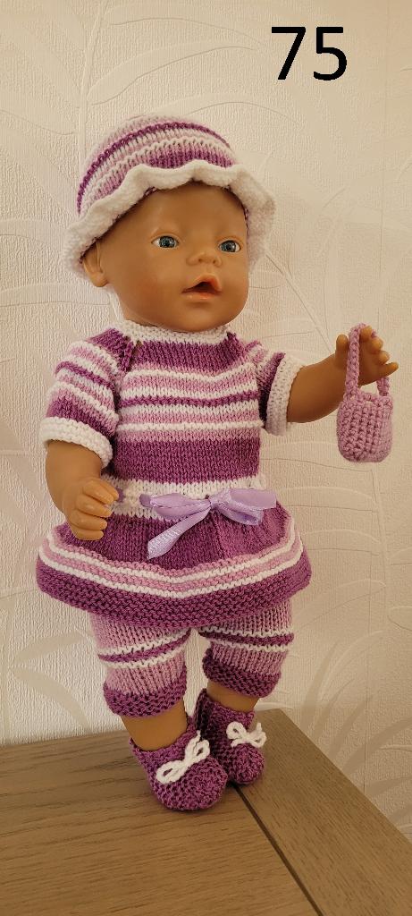 Gebreide kleertjes Baby pop 42 cm Nieuw, Ophalen of Verzenden, Nieuw, Babypop