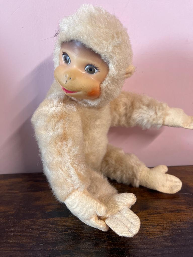 Vintage aap knuffel, 22 cm, Verzamelen, Ophalen of Verzenden, Gebruikt