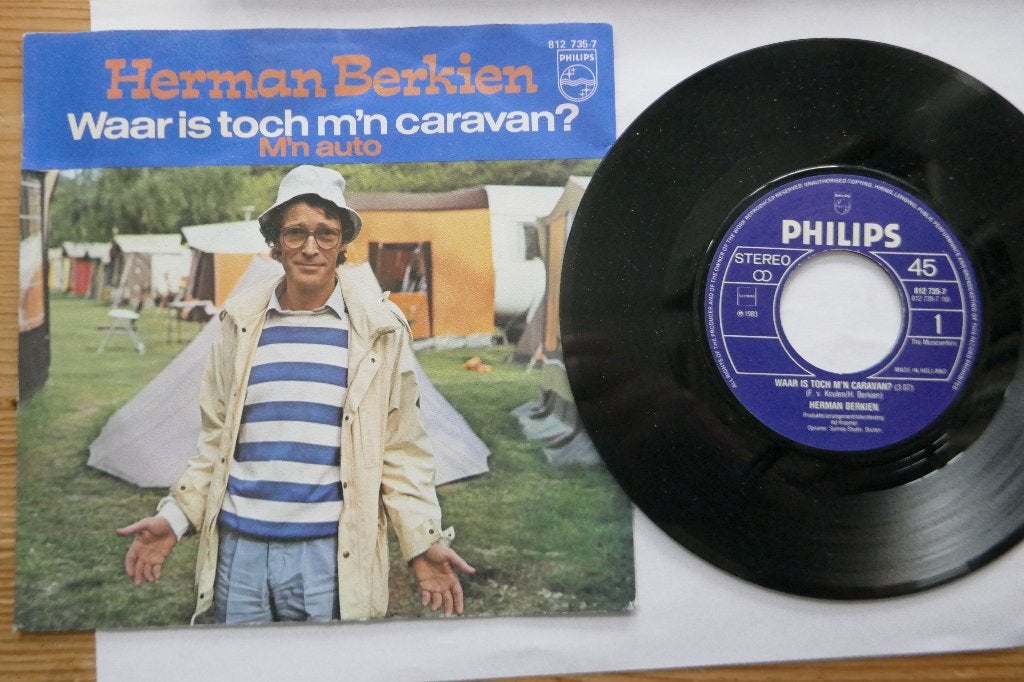 Single:  Herman Berkien – Waar Is Toch M'n Caravan?, Gebruikt, Overige formaten, Ophalen of Verzenden, Levenslied of Smartlap