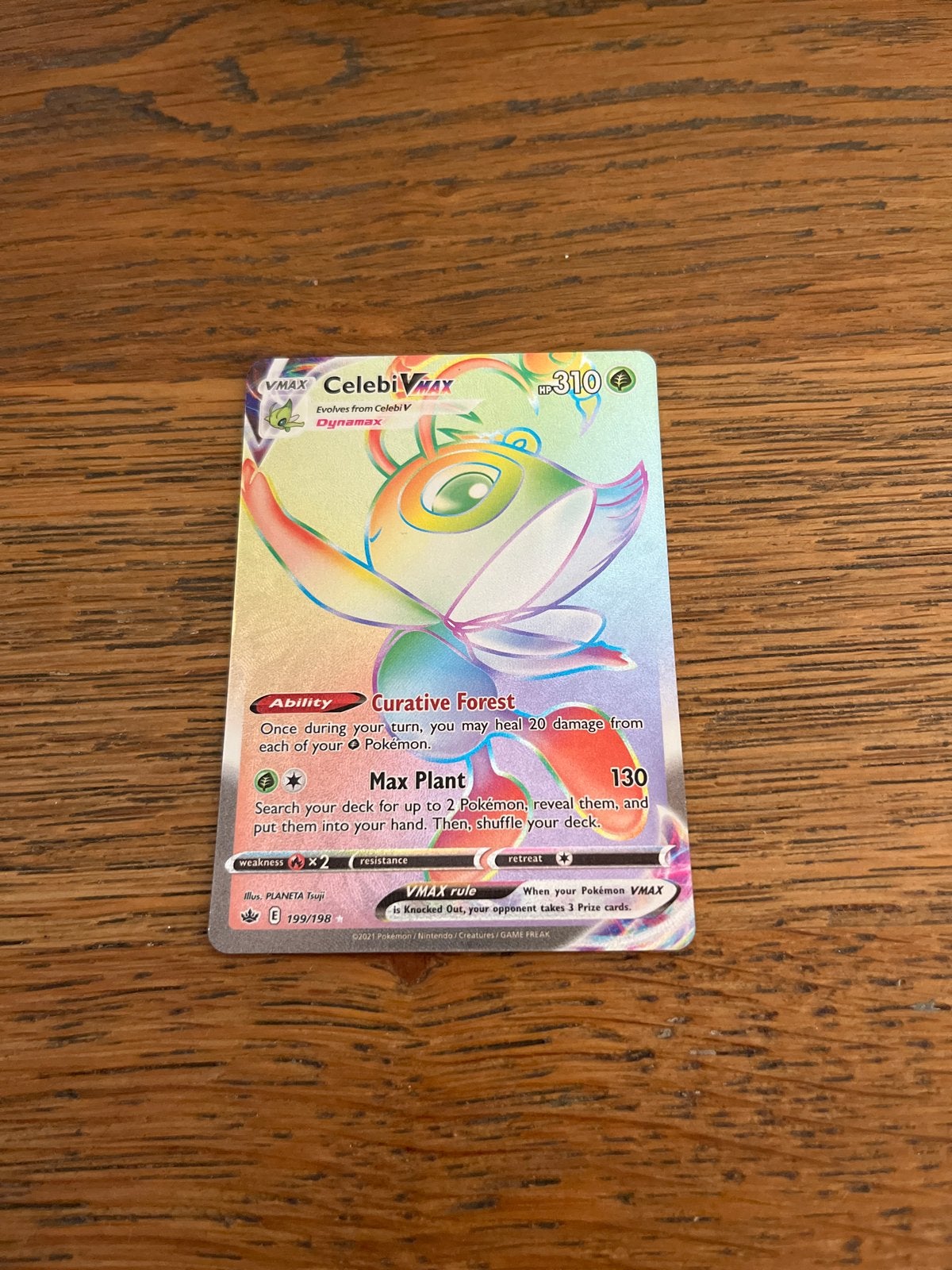 Celebi VMAX Pokémon Kaart (199/198) - Full Art Foil, Ophalen of Verzenden, Zo goed als nieuw, Losse kaart, Foil