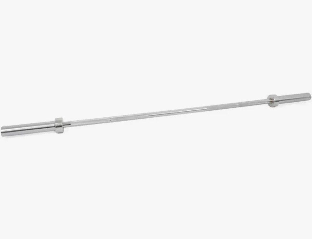 Olympische Halterstang 220 cm met halterschijven (10kg, 5kg,, Ophalen, Gebruikt, Rug, Halterstangen