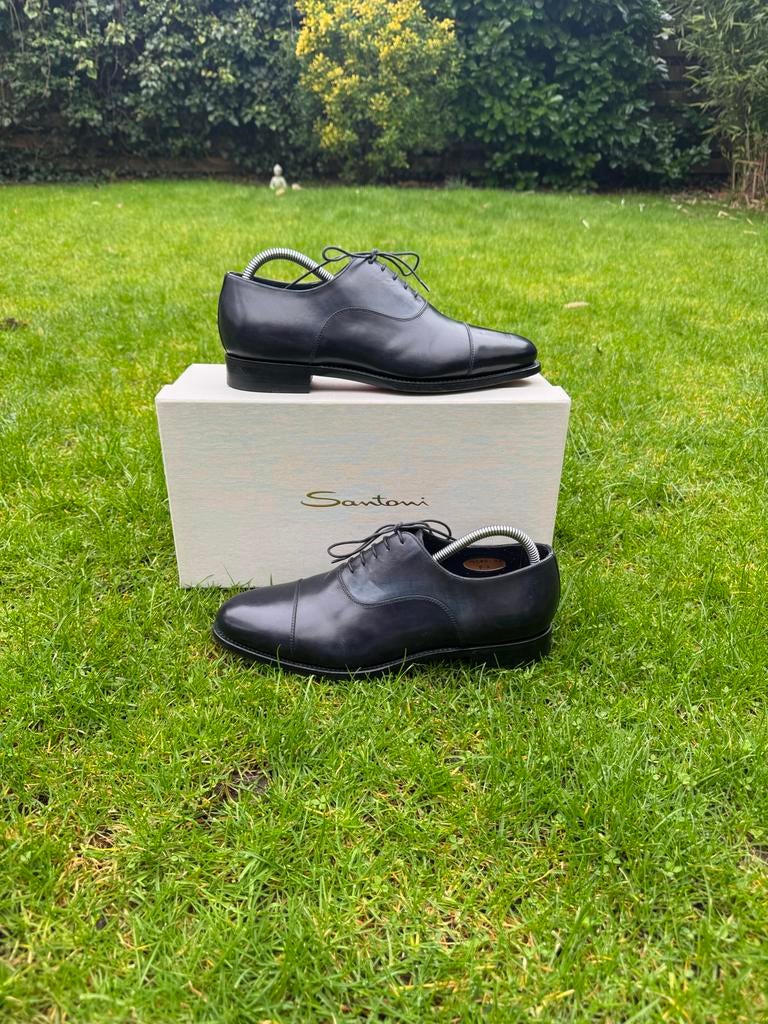 Santoni Oxford schoenen UK7/EU41 - Zeer nette staat, Ophalen of Verzenden, Zo goed als nieuw, Zwart, Veterschoenen