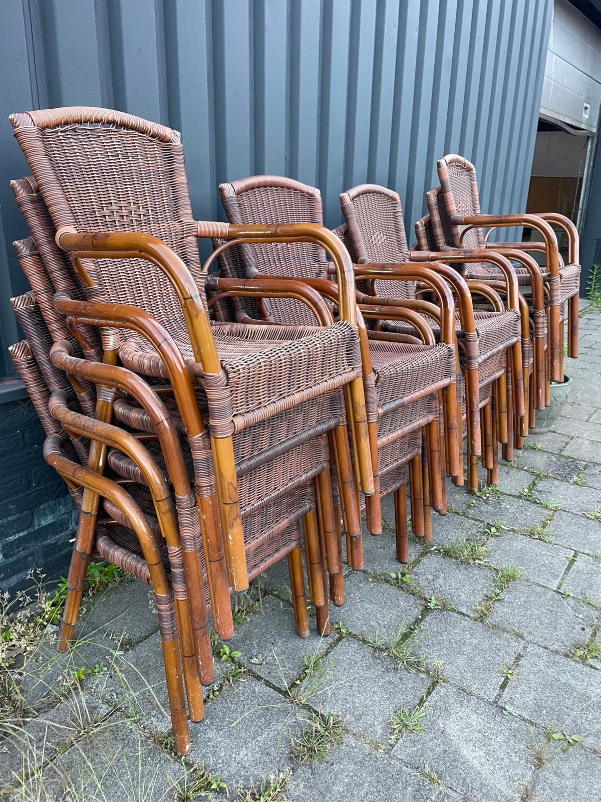 18x Terrasstoelen Stapelbaar, Tuin en Terras, Ophalen, Kunststof, Gebruikt, X