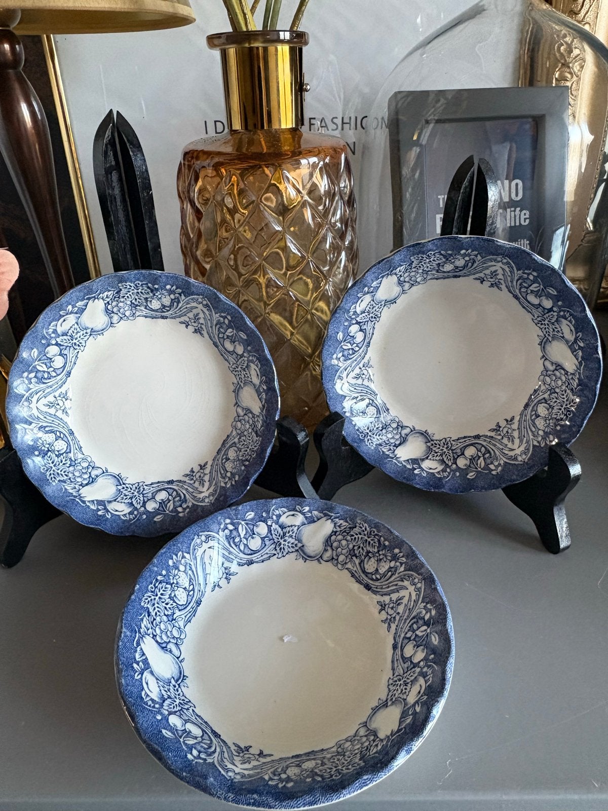 Set van 3 Myott Meakin diepe schaaltjes met fruitmotief, Ophalen of Verzenden