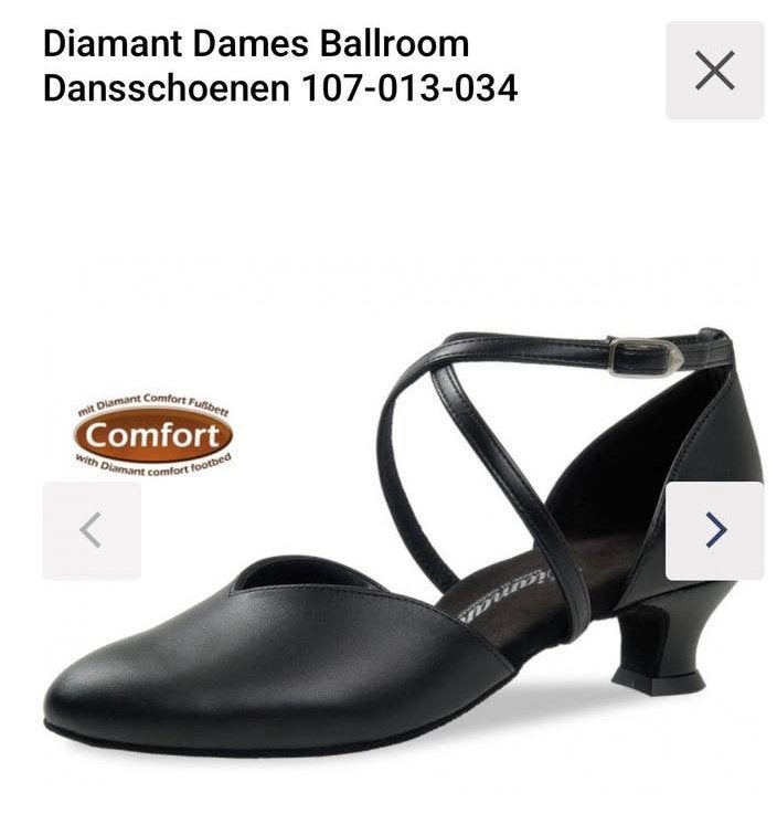 Latin Dance Dames dansschoenen Diamant maat37 Zwart, Zwart, Dansschoenen, Ophalen of Verzenden, Zo goed als nieuw