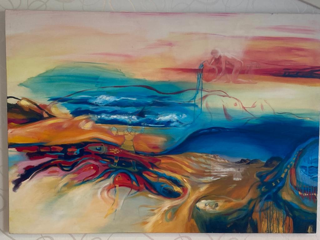 Schilderij Melanie van Dorp (2005) - Abstract Landschap, Ophalen