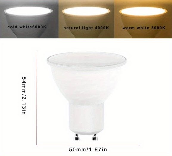 Set van 8pcs LED Bulbs GU10 3W Drie Kleuren in een lamp., Huis en Inrichting, Lampen | Losse lampen, Ophalen of Verzenden, Nieuw