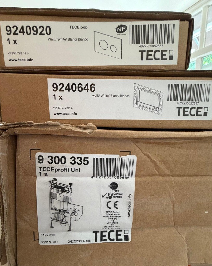 TECEprofil inbouwreservoir 112cm + TECEloop drukplaat wit, Doe-het-zelf en Verbouw, Sanitair, Ophalen, Nieuw, Toilet