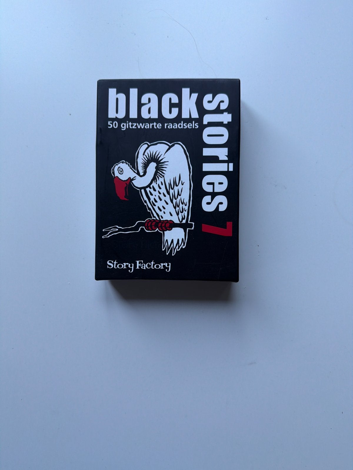Black Stories 7: 50 Gitzwarte Raadsels - Story Factory, Drie of vier spelers, Ophalen of Verzenden, Zo goed als nieuw