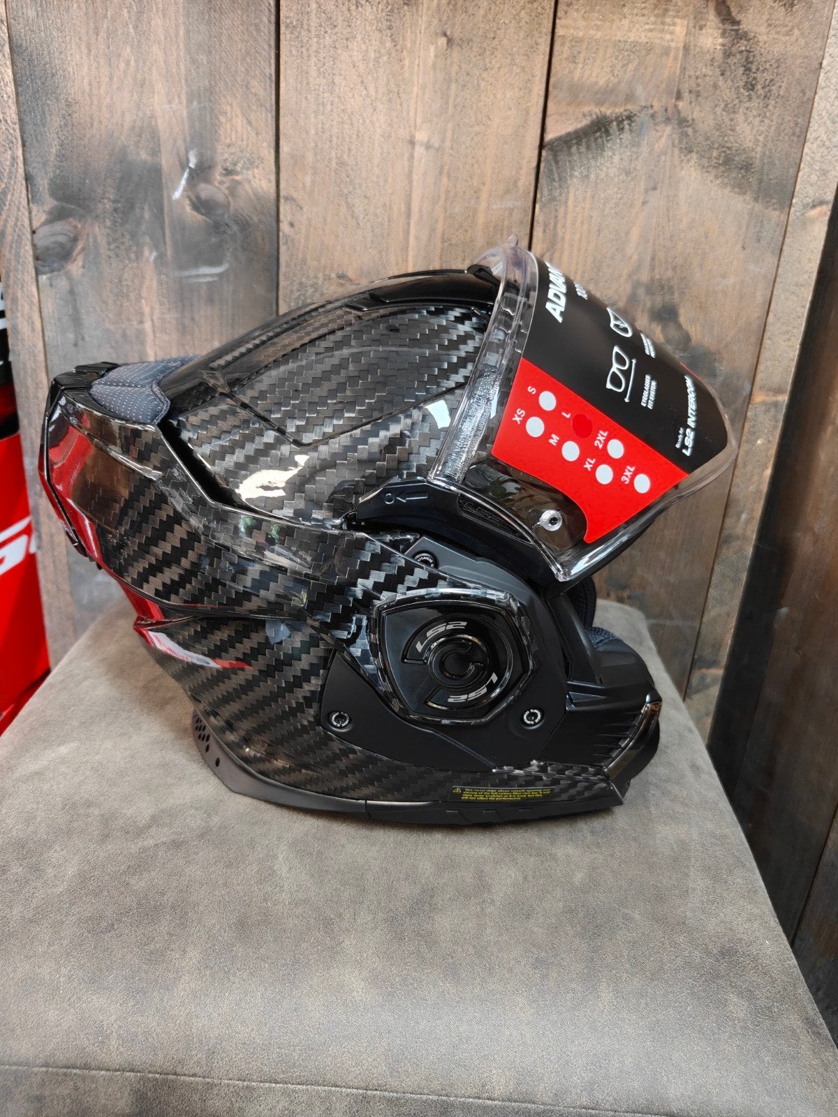 LS2 Flipover Helm L Carbon, Motoren, Kinderen, Ophalen of Verzenden, Integraalhelm, L