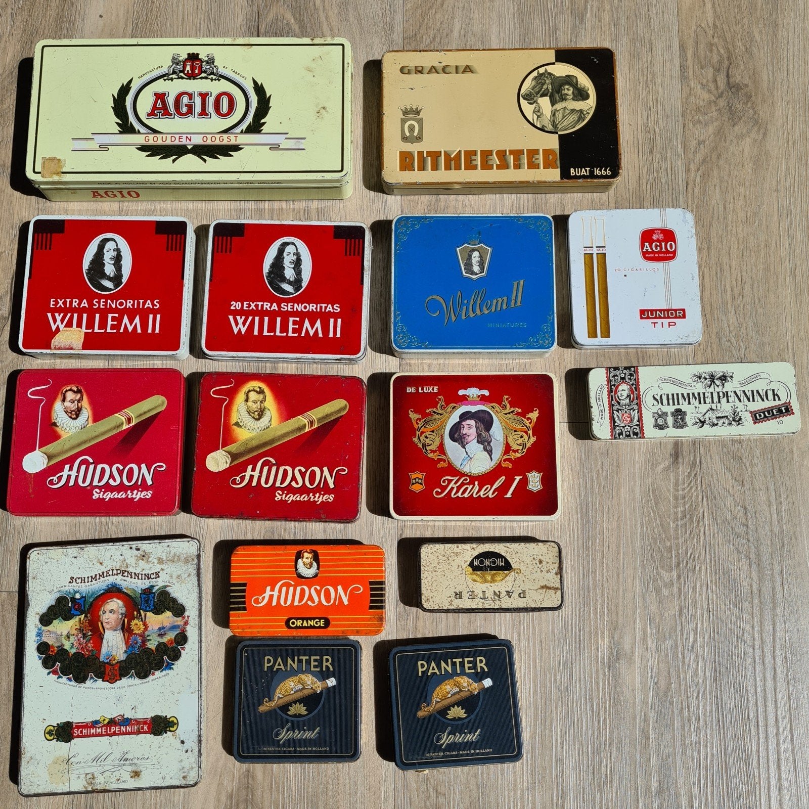 sigaren blikken, Ophalen of Verzenden, Gebruikt, Tabaksdoos of Verpakking