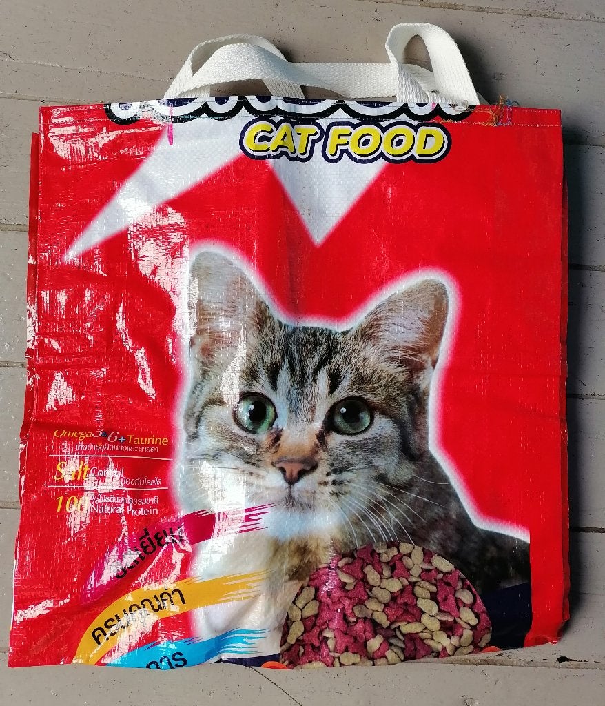 Nieuwe gerecyclede shopper van dierenvoedingszakken, Ophalen of Verzenden, Nieuw, Rood