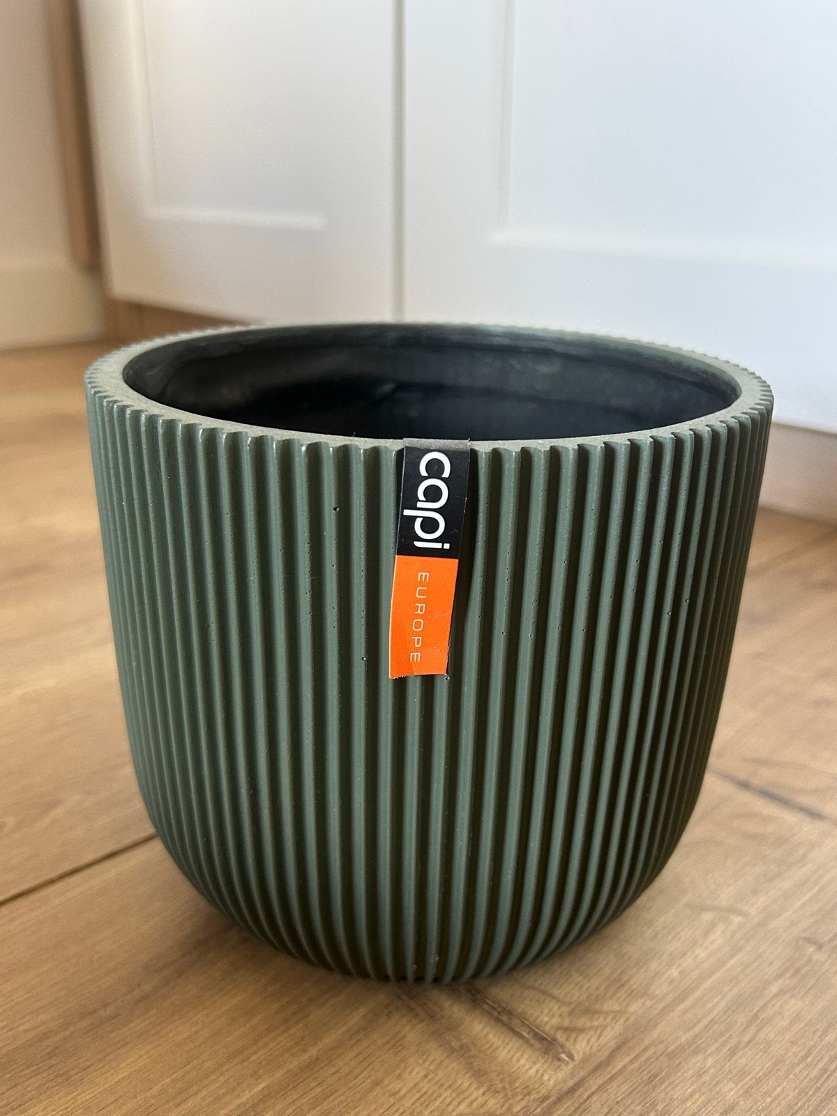 Capi Europe bloempot geribbeld groen - Zo goed als nieuw, Kunststof, Minder dan 30 cm, Minder dan 60 cm, Rond