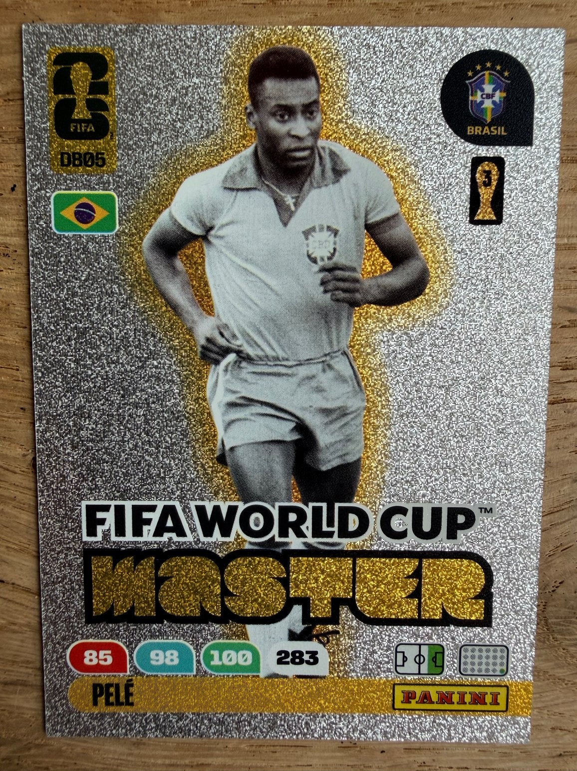 FIFA World Cup Master Panini kaarten - Pelé, Messi, Zidane, Ophalen of Verzenden, Nieuw, Overige sporten, Spelerskaart