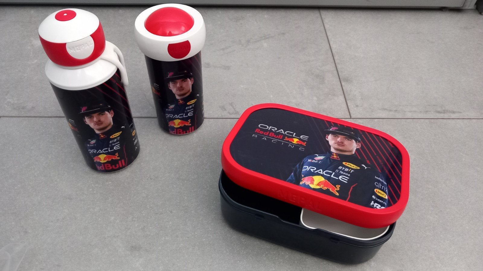Mepal max verstappen lunchset broodtrommel pop up en beker, Ophalen of Verzenden