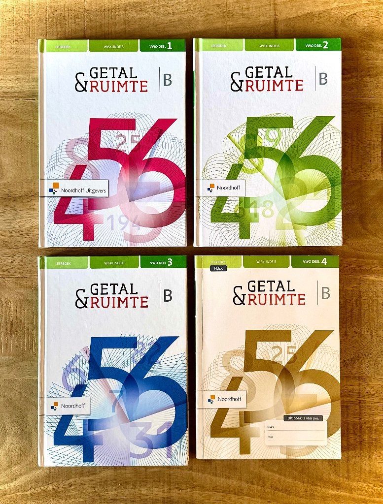Getal & Ruimte VWO B Deel 1 t/m 4 + Uitwerkingen 12e editie., Boeken, VWO, Ophalen of Verzenden, Zo goed als nieuw, Wiskunde B