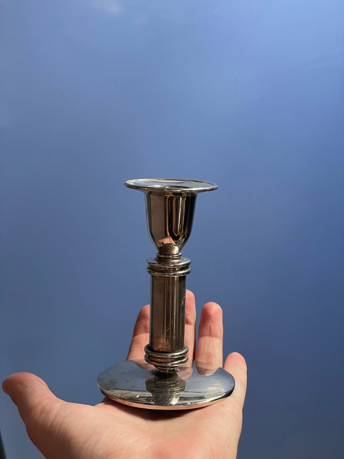 Vintage Zilveren Kandelaar - Elegant en Tijdloos, Antiek en Kunst, Ophalen of Verzenden, Zilver
