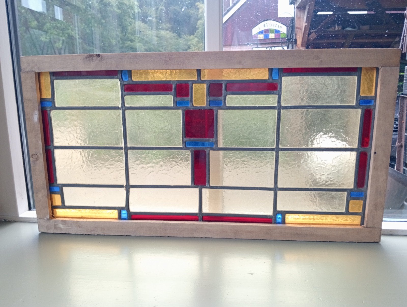 mooi gekleurd motief glas in lood voor 35 euro, Ophalen