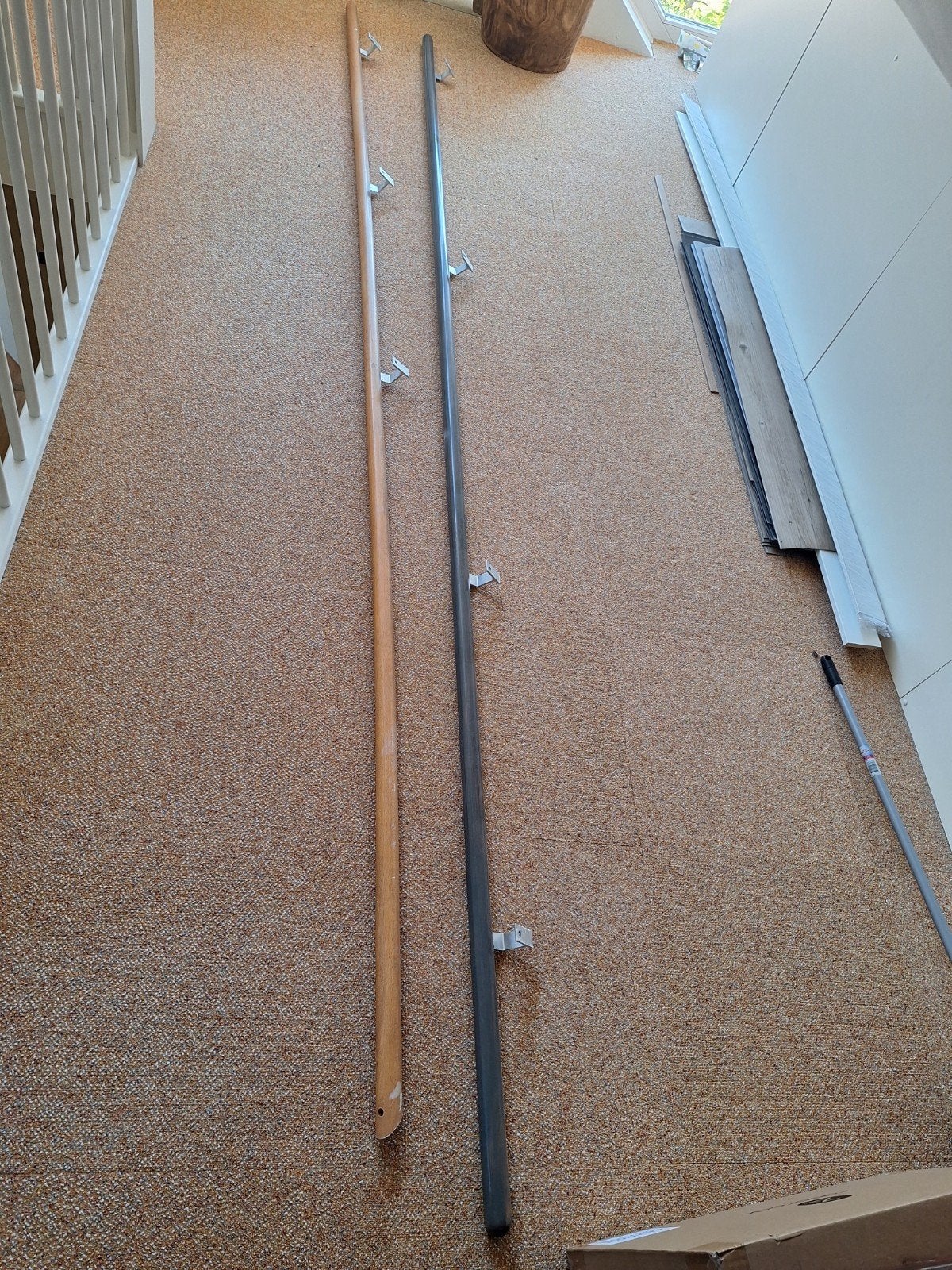 2x Trapleuning 250cm - Bruin en Houtkleurig, Ophalen
