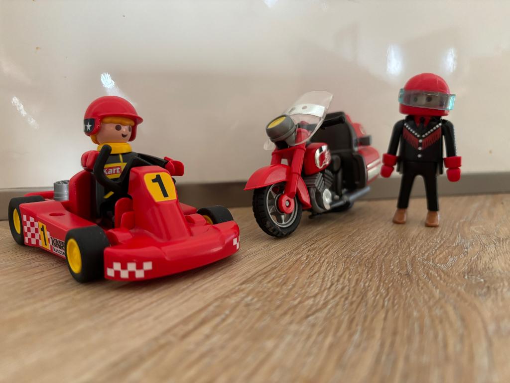 Playmobil motorrijder en karter, Ophalen of Verzenden, Gebruikt