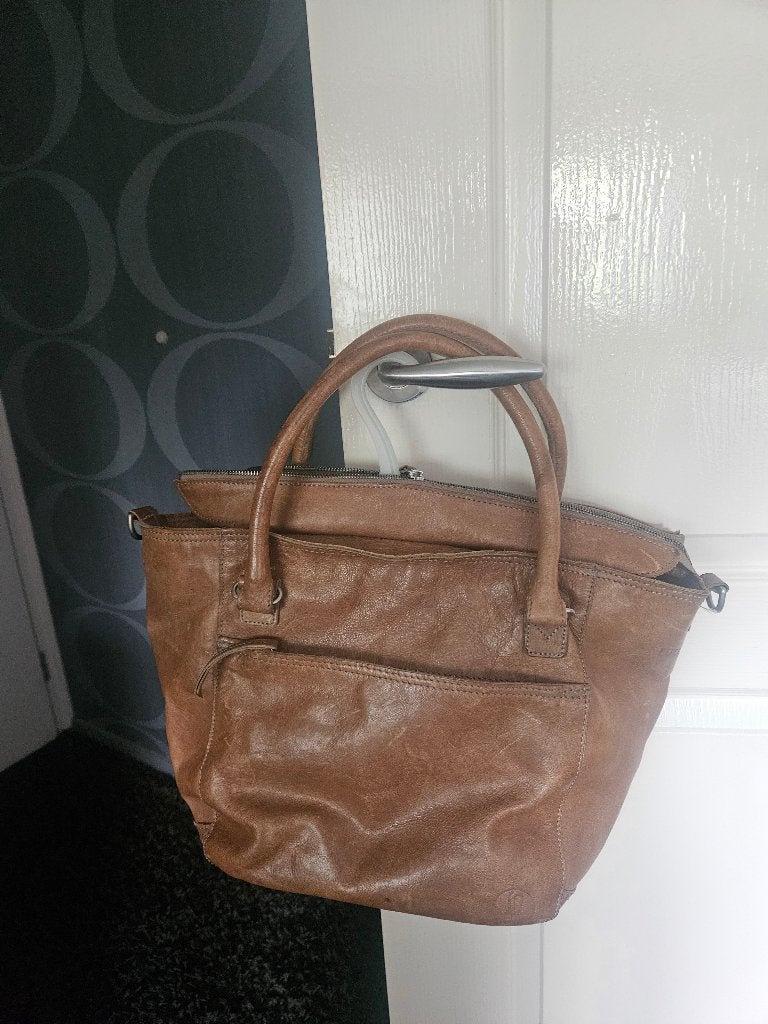 Leren Handtas / Shopper – Cognac / Brandy Leer ), Ophalen of Verzenden, Gebruikt, Bruin, Handtas