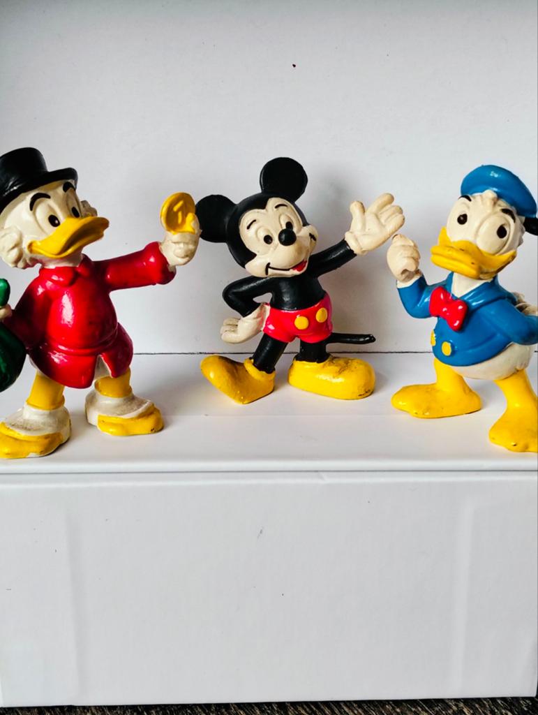 Vintage Disney Bully Figuren: Mickey, Dagobert, Donald Duck, Verzamelen, Disney, Ophalen of Verzenden, Donald Duck, Gebruikt, Beeldje of Figuurtje