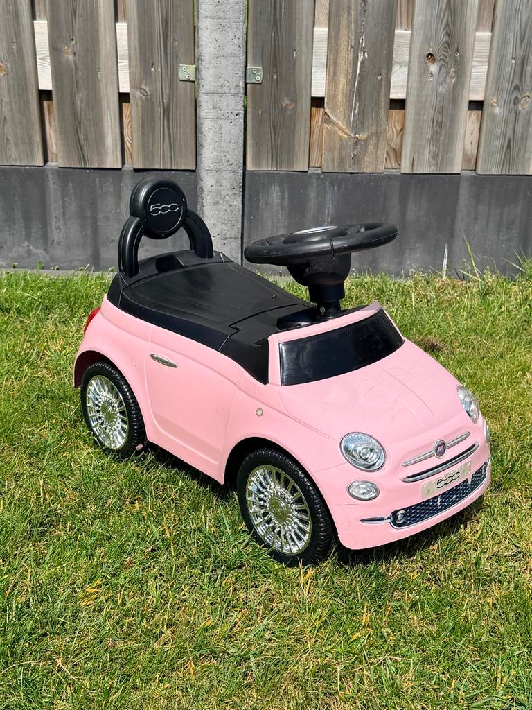 Roze Fiat 500 loopauto voor kinderen, Kinderen en Baby's, Speelgoed | Buiten | Voertuigen en Loopfietsen, Ophalen of Verzenden