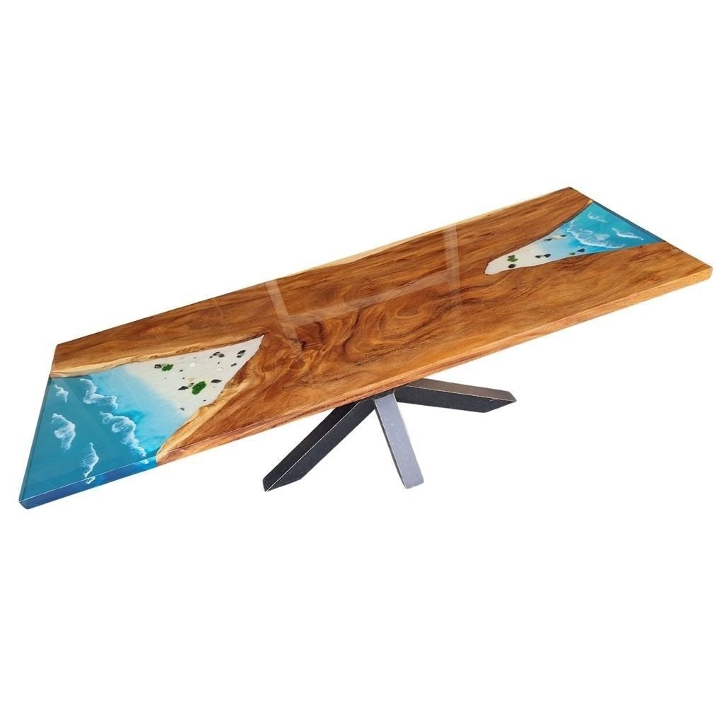Unieke Epoxy Resin Tafel –260x100cm - Notenhout, Ophalen, Nieuw