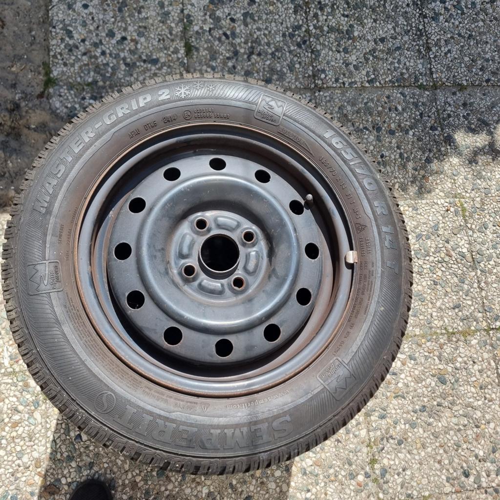winterbanden stalen velg 165/70 R1, Auto-onderdelen, Ophalen, 14 inch, Gebruikt, Banden en Velgen