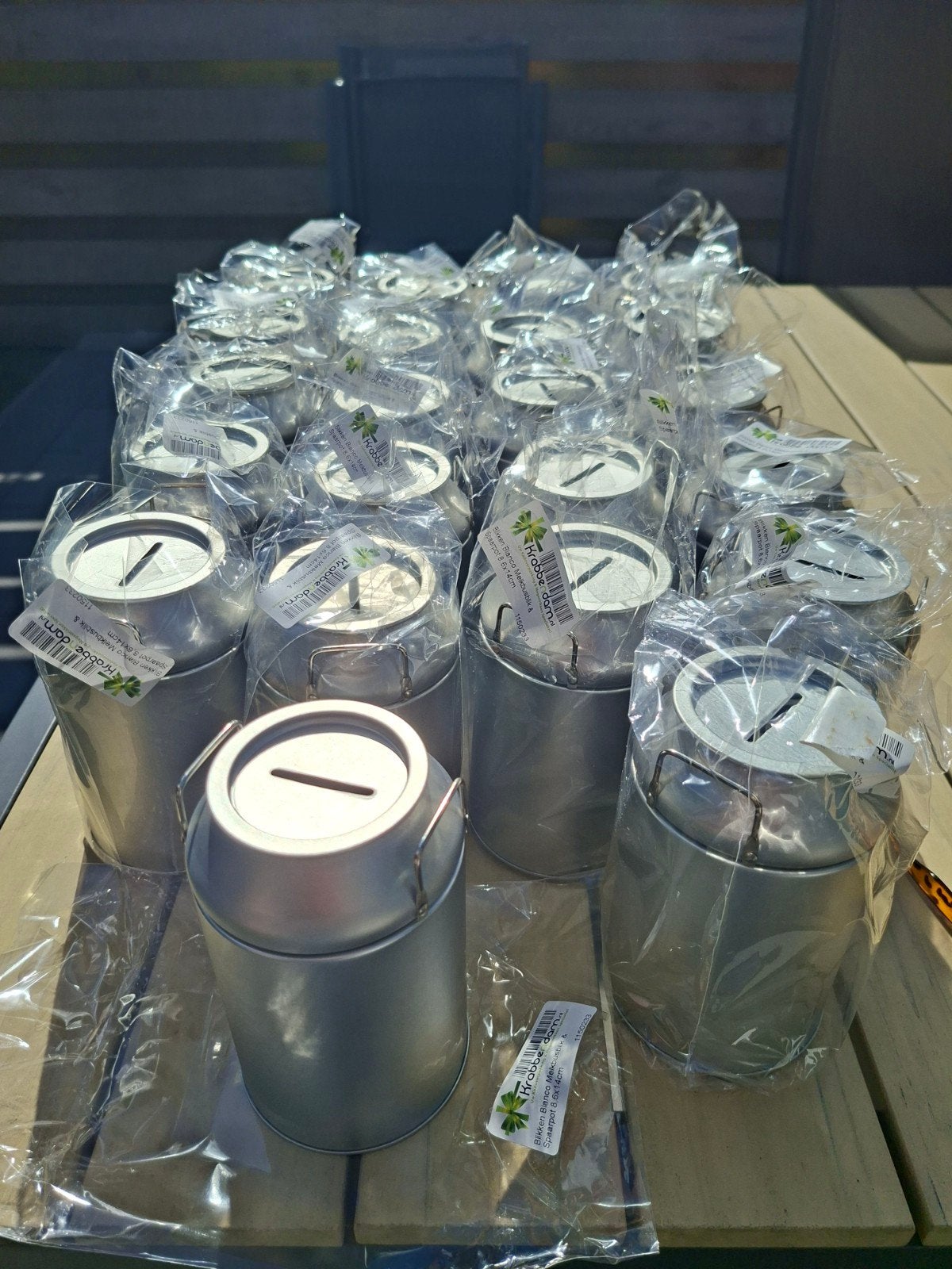 Metalen spaarpotten in melkbus design - Nieuw, Nieuw, Ophalen of Verzenden, Landelijk, Metaal