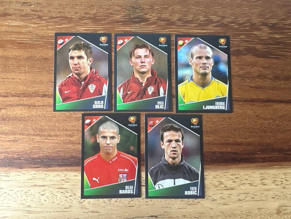 Voetbalplaatjes Panini Euro 2004 - 5 stuks, Ophalen of Verzenden, Zo goed als nieuw, Stickers en Plaatjes