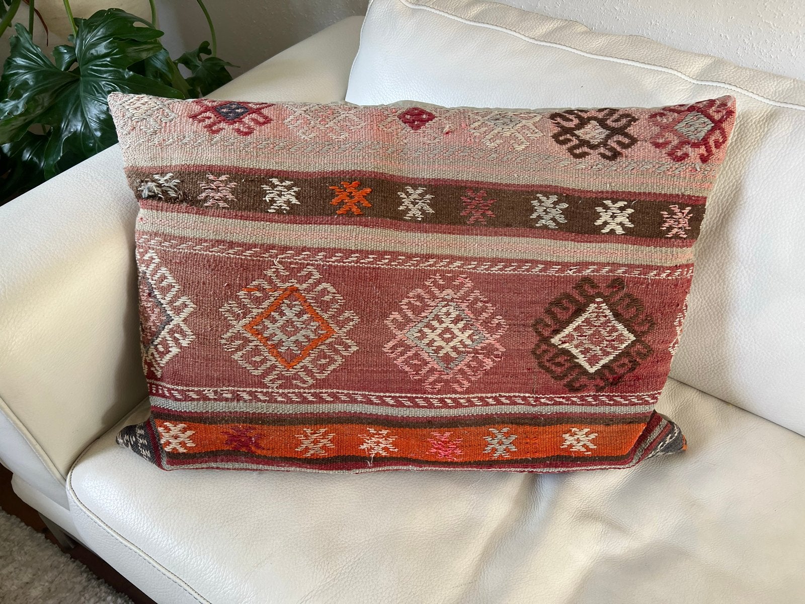 Vintage Kelim Kussen - Handgeweven Wol, Ophalen, Gebruikt, Overige kleuren, Rechthoekig