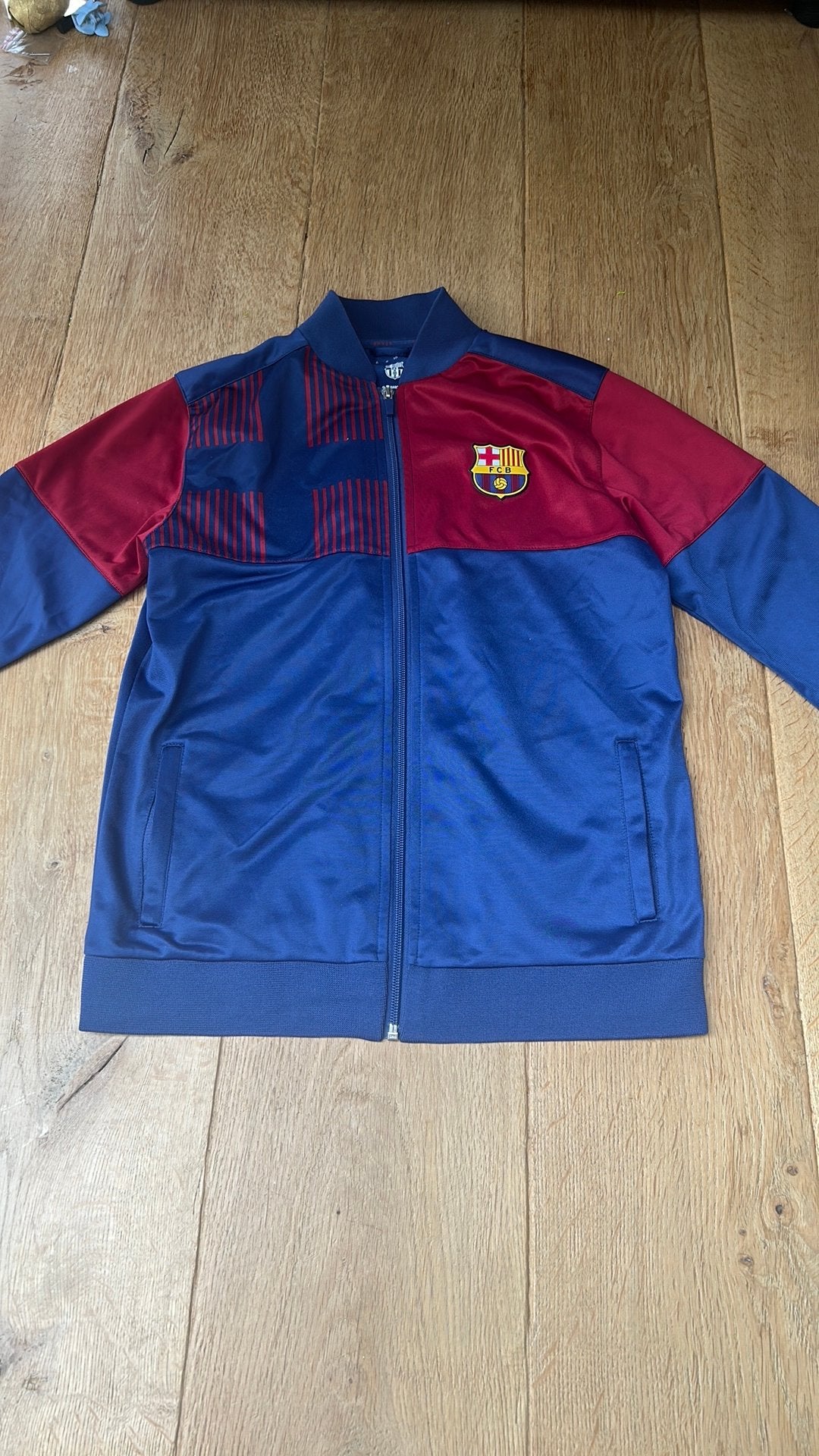 Barcelona tracksuit 14 jaar oud, Blauw, Ophalen of Verzenden, Zo goed als nieuw, Voetbal