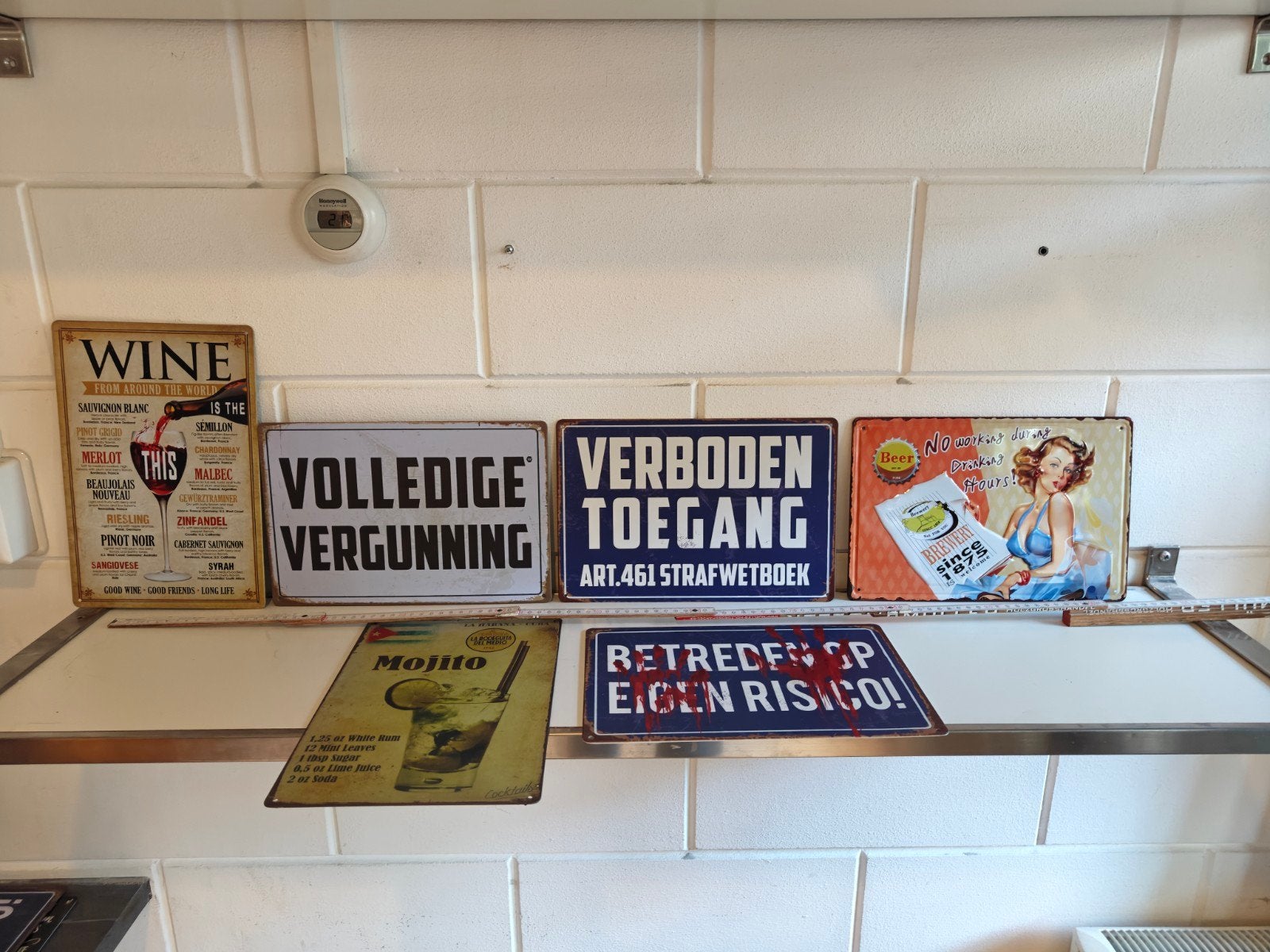 Set van 6 Metalen Mancave borden nu 20 euro bij elkaar, Reclamebord, Ophalen of Verzenden, Zo goed als nieuw, X