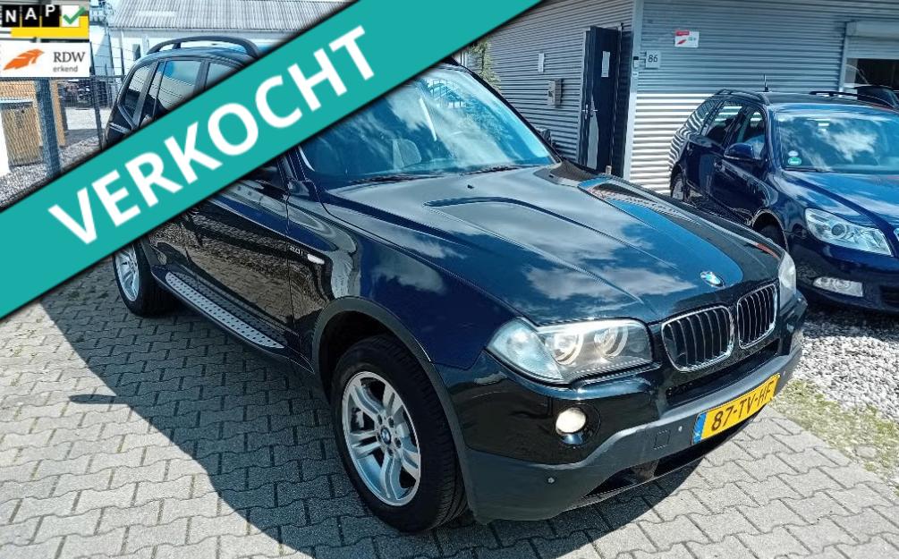 BMW X3 2.0 I 2007 Zwart LEER!! SLECHTS 177 DKM!! NWE APK!!, 1995 cc, Zwart, 4 cilinders, Zwart