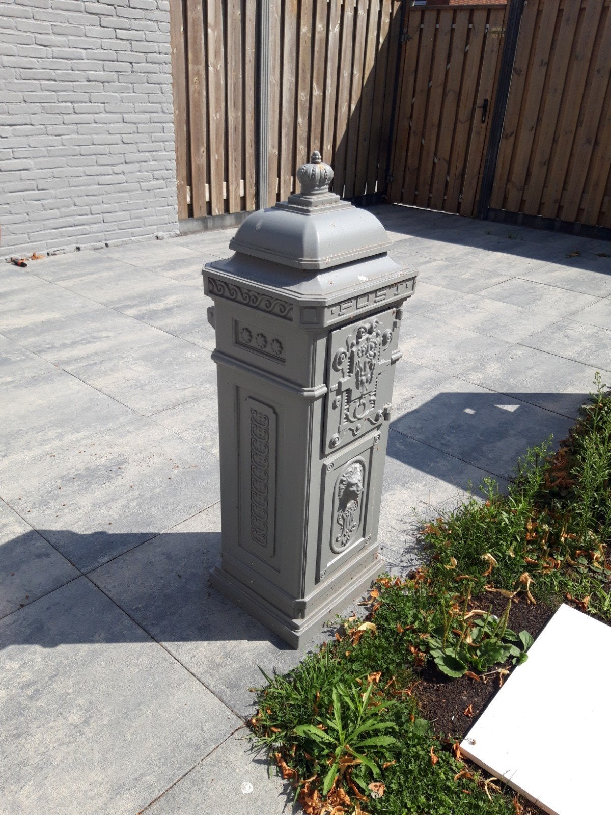 Staande brievenbus, Tuin en Terras, Brievenbussen, Ophalen, Gebruikt, Aluminium, Staande brievenbus