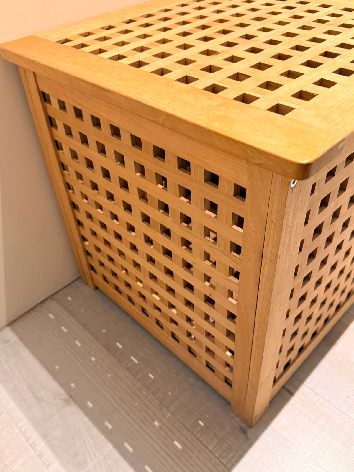 IKEA Hol bijzettafel / wasmand van massief acaciahout, Ophalen, Gebruikt, Bruin, Hout