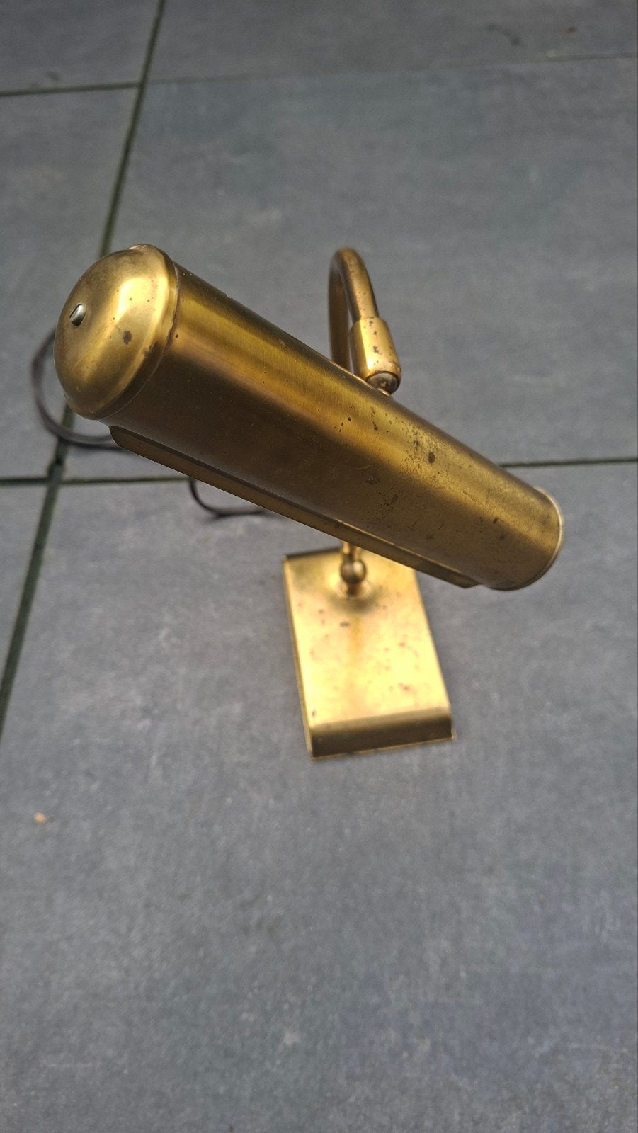 vintage pianolamp, Huis en Inrichting, Ophalen, Gebruikt, Leeslamp, Goud